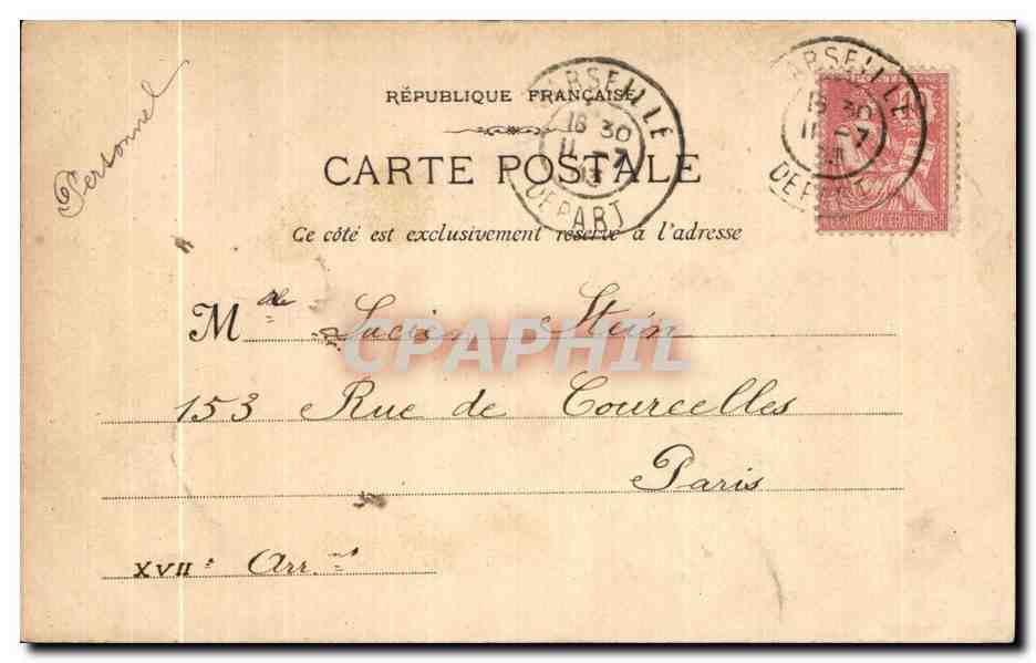 CPA Arlesienne Folklore Costume — Verso
