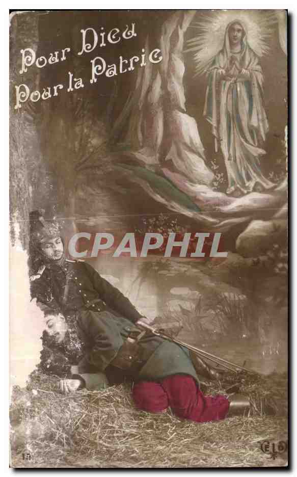 CPA FAntaisie Militaria Pour la patrie Dragon