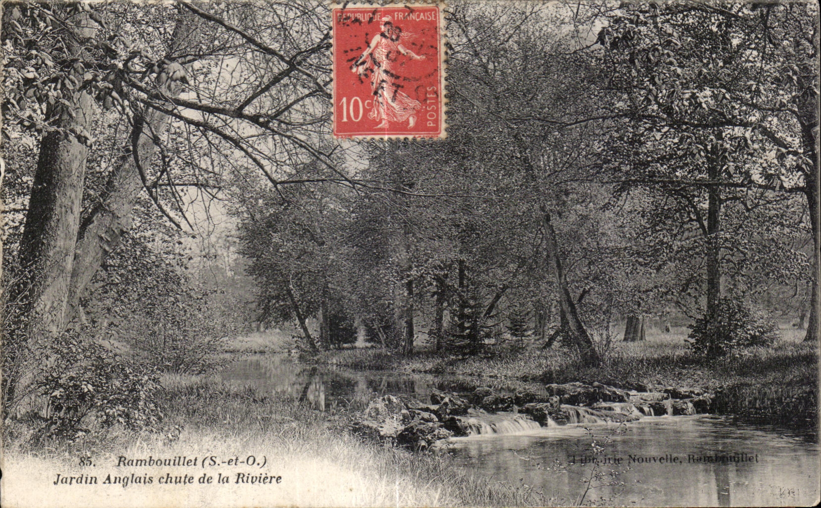 Jardin Anglais chute de la Rivière — Rambouillet (S.-et-O.) — Typographie Nouvelle, Rambouillet