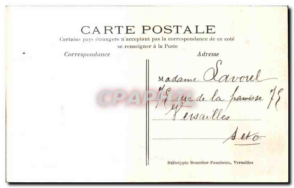Le Château de Rambouillet et le Grand Canal — Librairie Nouvelle, Rambouillet, n°26 — Verso