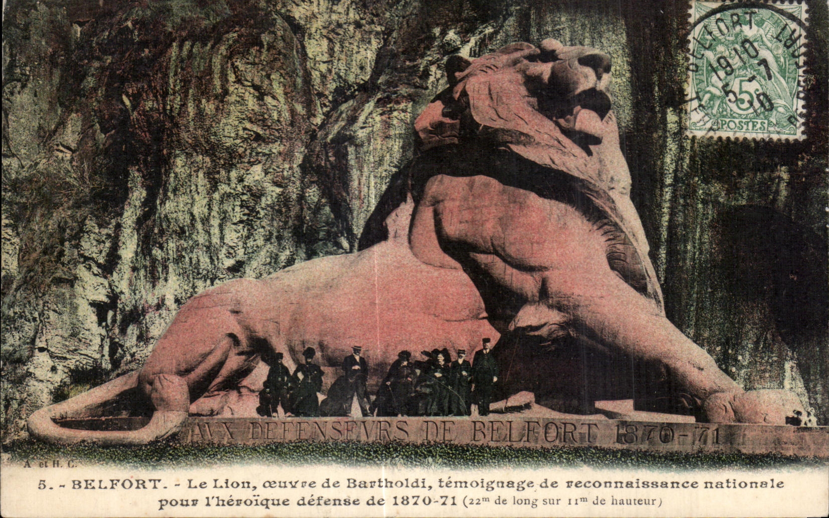 CPA Belfort Le Lion oeuvee de Bartholdi 