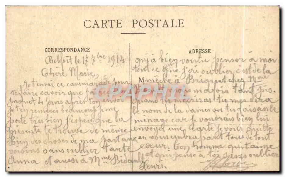 Belfort - La Porte de France, démolie en 1892 — Édition spéciale des Galeries Modernes, n°77 — Achterkant