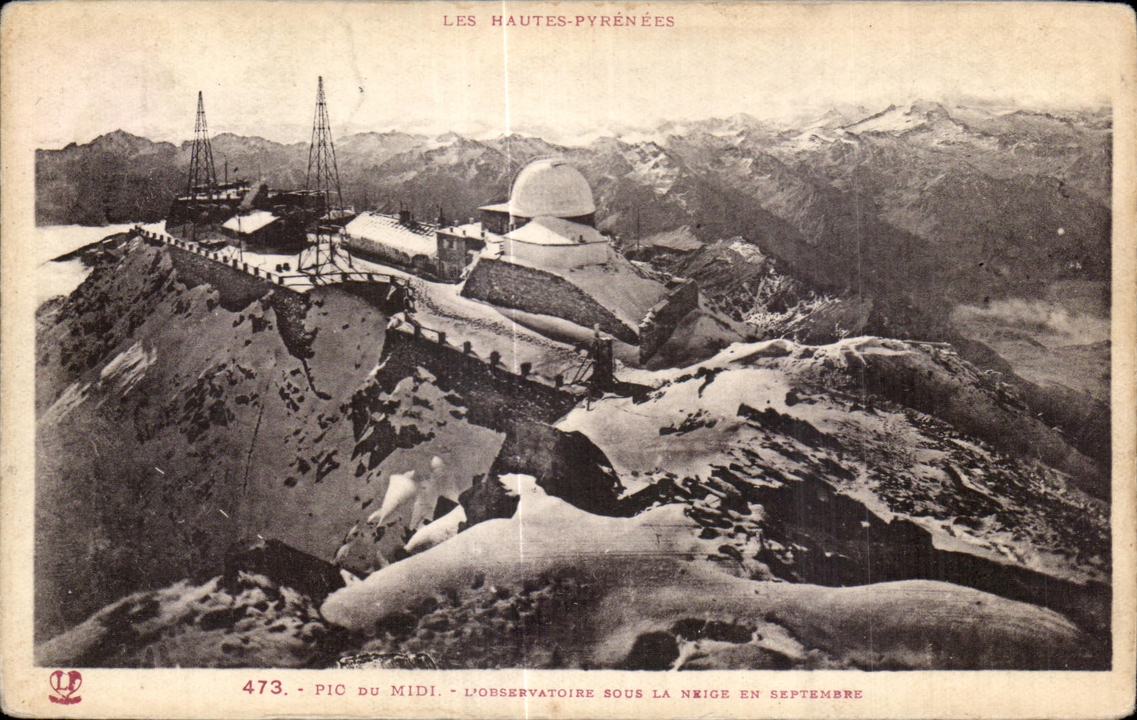CPA Pic Du Midi L Observatoire Sous La Neige En Septembre