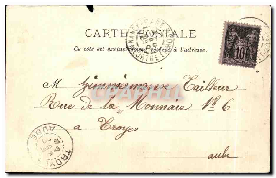 CPA Nancy Grilles et Place Stanisias — Rückseite