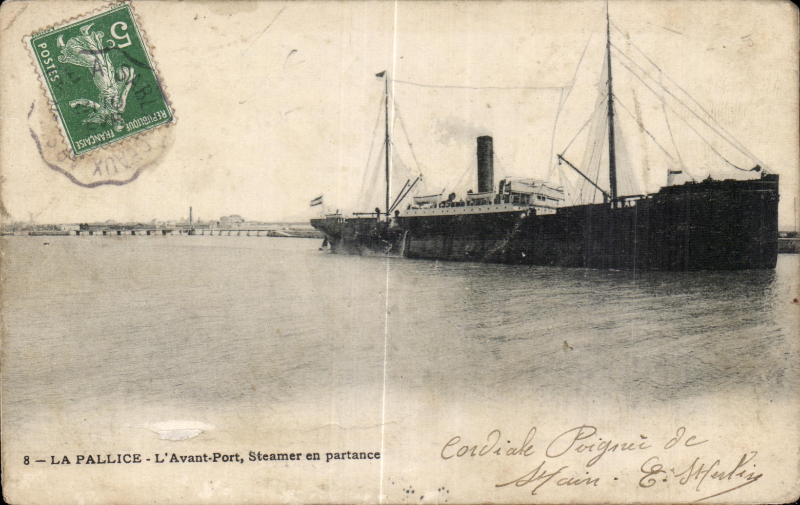 LA PALLICE - L'Avant-Port, Steamer en partance — E. Stuberly