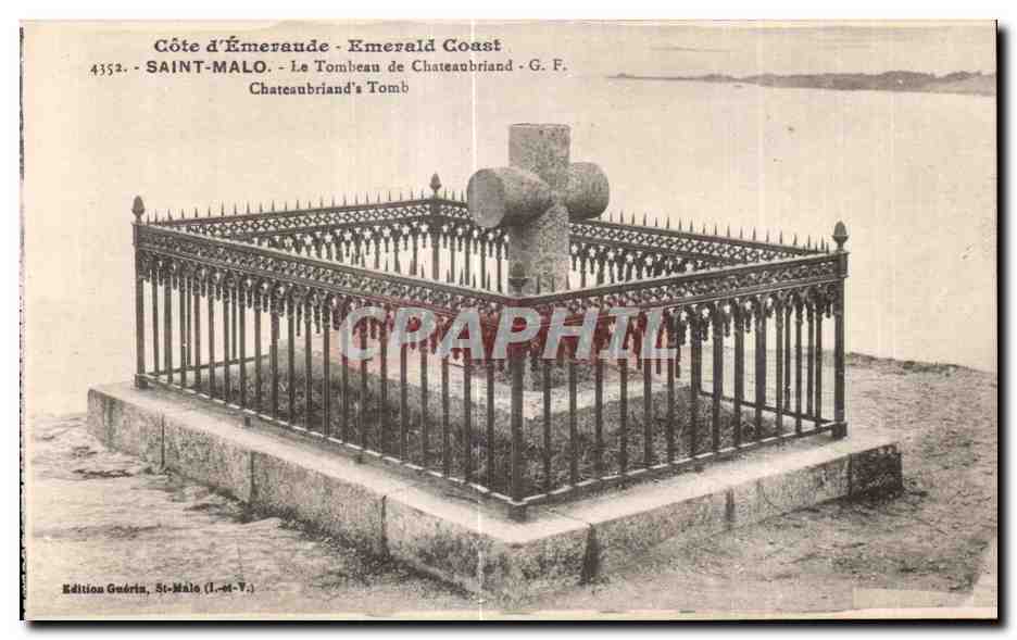 Saint-Malo - Le Tombeau de Chateaubriand - G. F. - Édition Guérin, St-Malo (1-ét-V.)