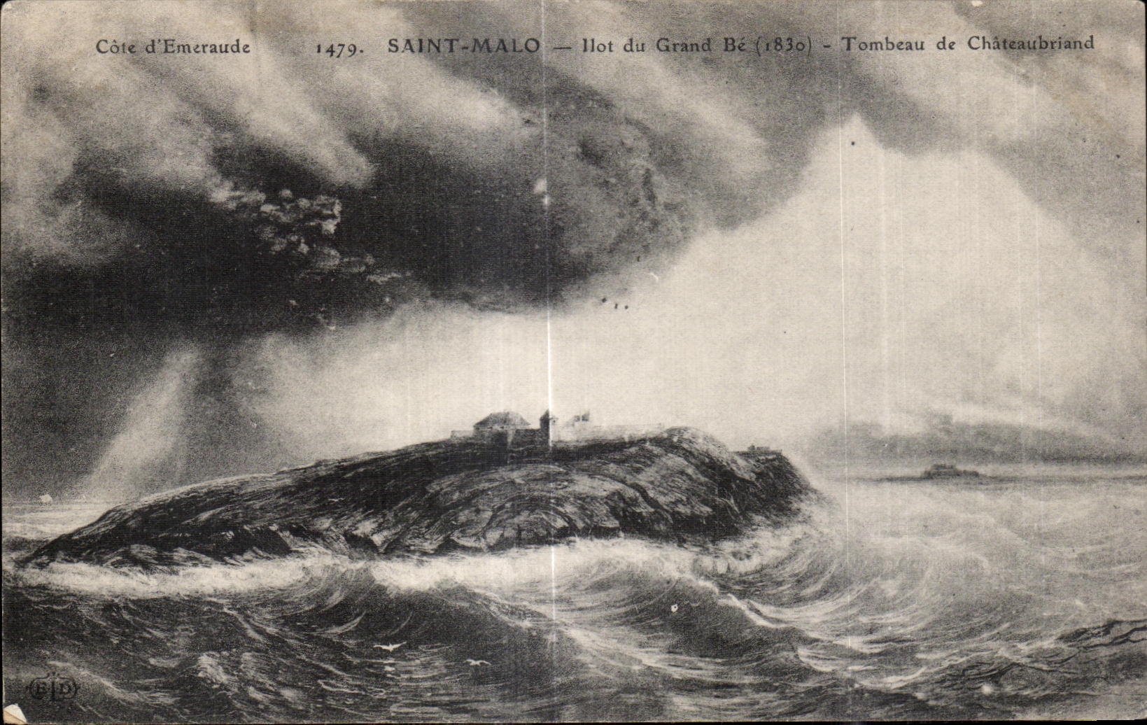 Saint-Malo — Ilot du Grand Bé (1830) — Tombeau de Châteaubriand
