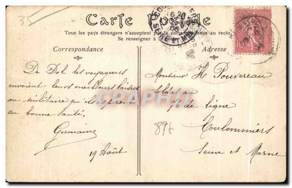 CPA Catbedrale de Dol Tombeau de l Eveque Thomas james — Rückseite