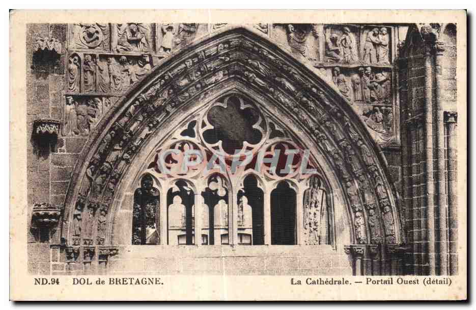 Dol de Bretagne — La Cathédrale — Portail Ouest (détail)