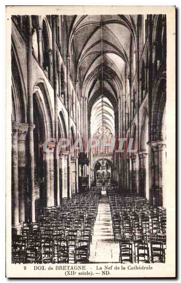 Dol de Bretagne — La Nef de la Cathédrale (XIIe siècle) — CPAPHIL