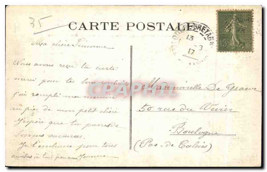 CPA Cote d Emeraude Dol de Bretagne La Cathedrale une des plus belles de Bretagne La Plus grande partie est du XIII sie  — Rückseite
