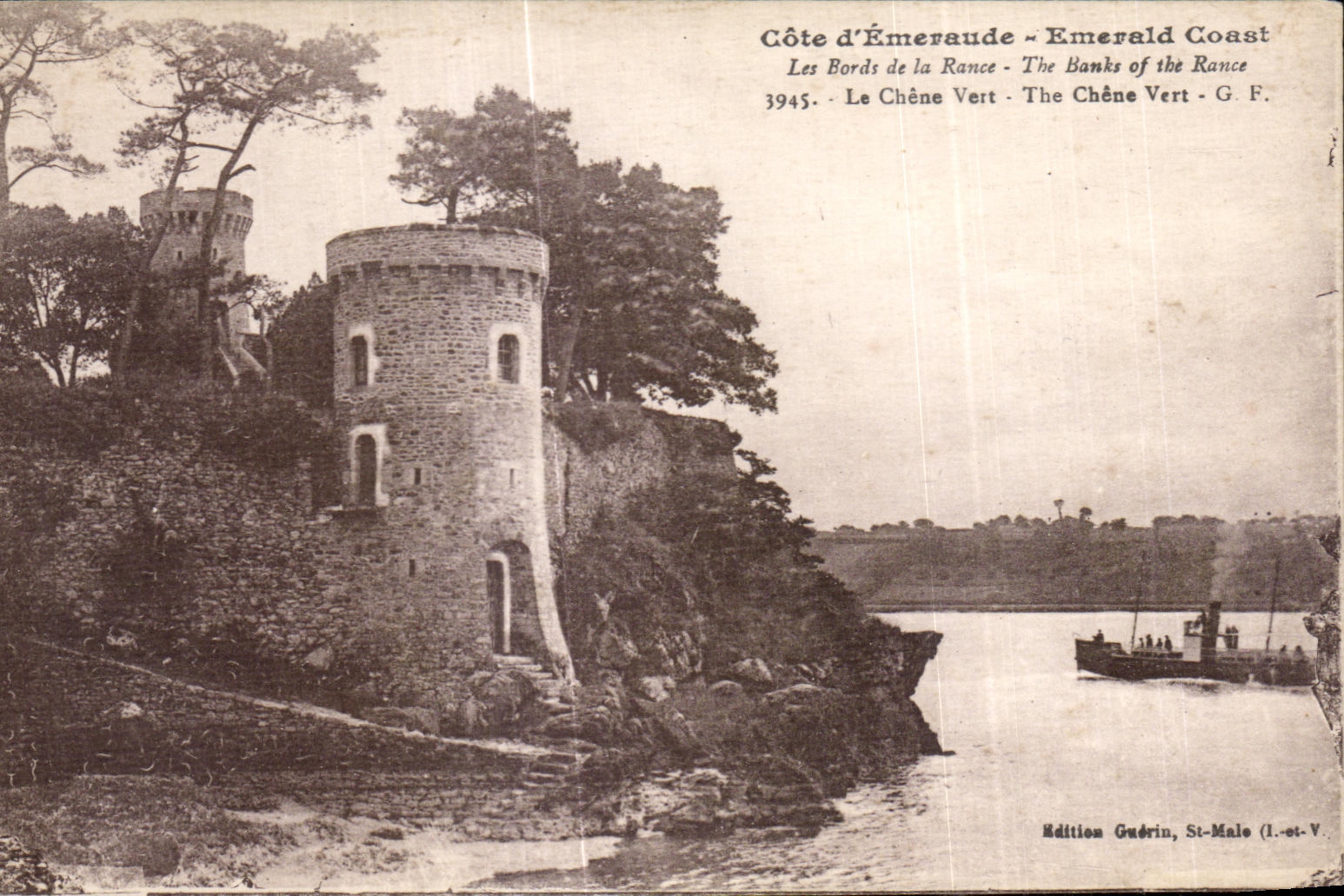Côte d'Émeraude - Emerald Coast — Les Bords de la Rance - The Banks of the Rance — Édition Guérin, St-Male (1.-et.-V.)