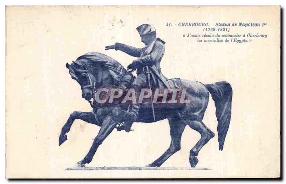 CPA Cherbourg Statue de Napolion 1er