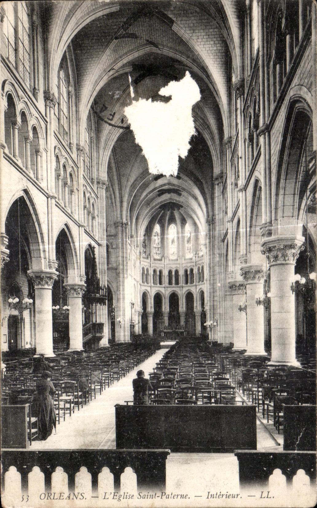 CPA Orleans L Eglise Saint Paterne Interieur