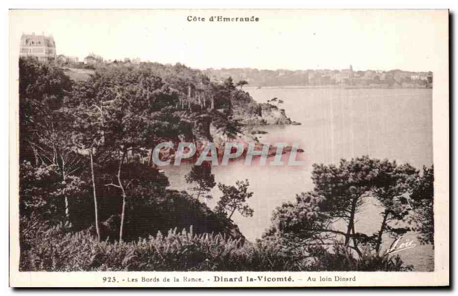Côte d'Emeraude — Les Bords de la Rance — Dinard la-Vicomté — Au loin Dinard — Éditeur Laurent & Rennes, n° 925