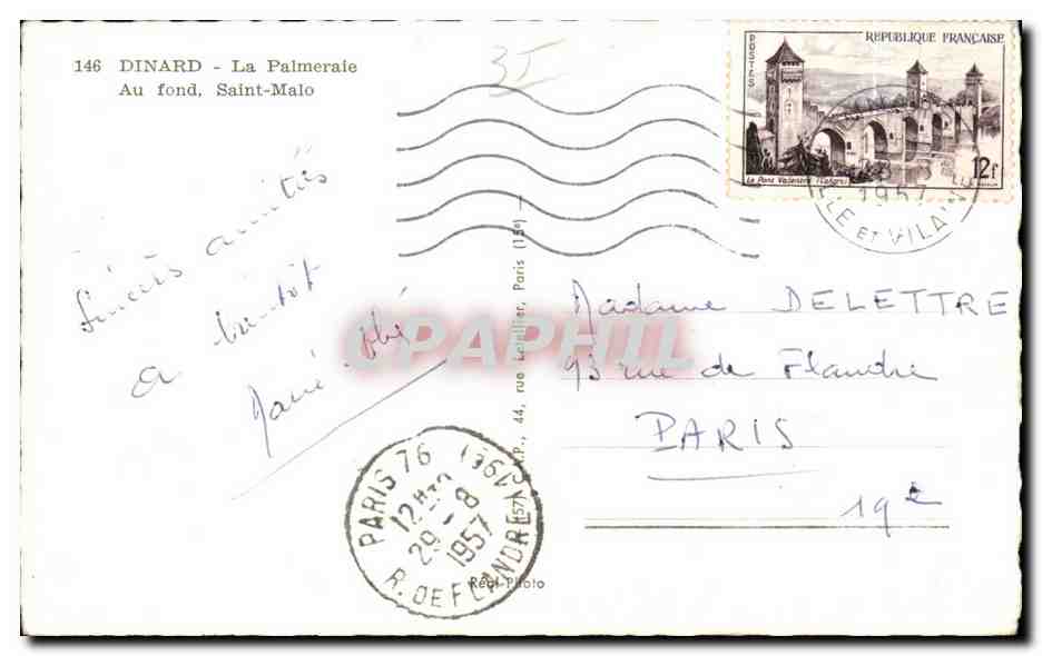 Dinard - La Palmerale — vue sur la baie — éditeur Cap — Verso