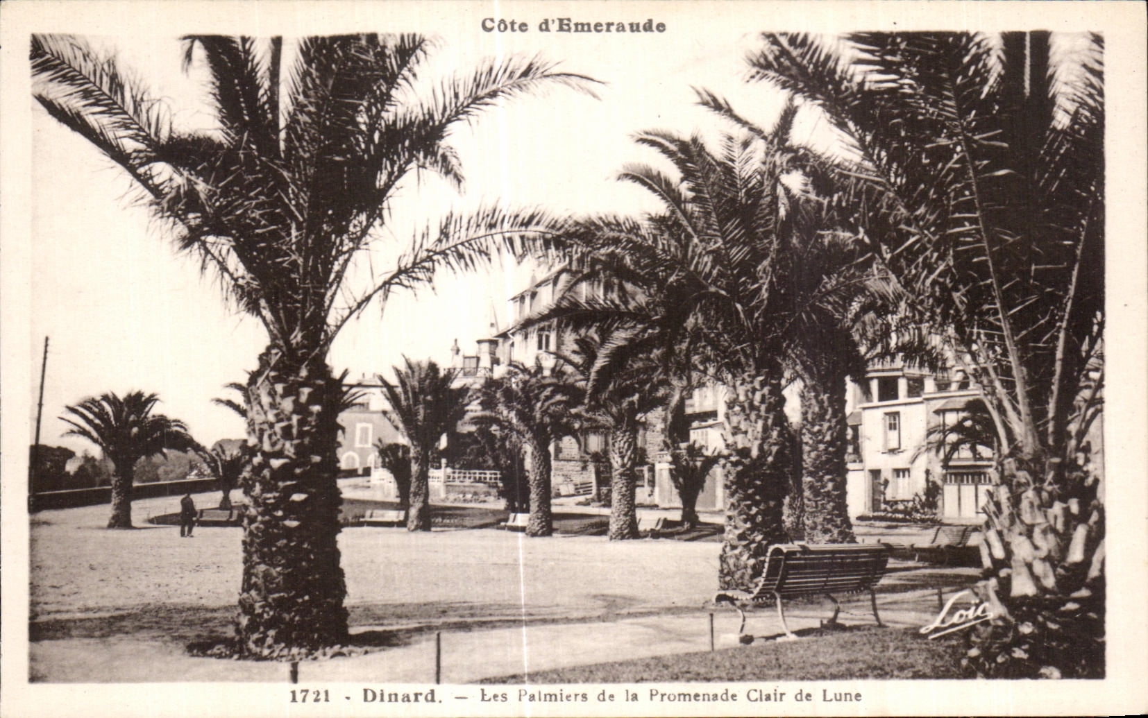 Dinard — Côte d'Émeraude — Les Palmiers de la Promenade Clair de Lune — éditeur Lorc