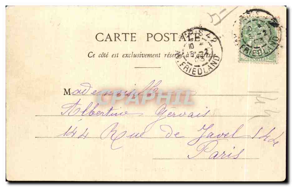 CPA Paris Eglise St Jean St Christophe — Rückseite