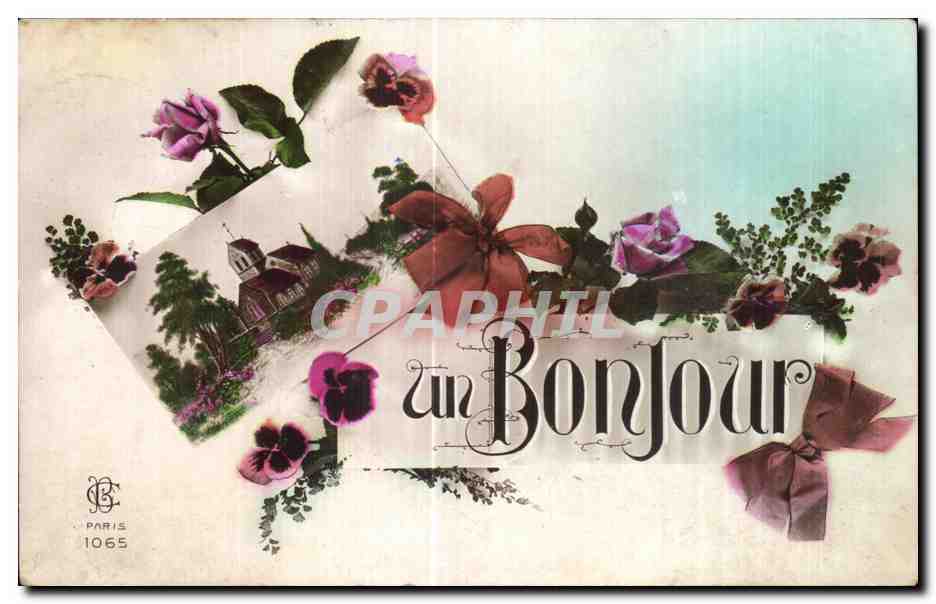 CPA Fantaisie Fleurs Un Bonjour