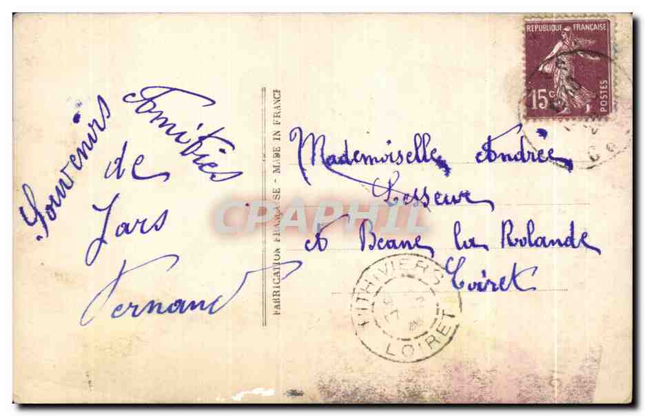 CPA Fantaisie Fleurs Un Bonjour — Rückseite