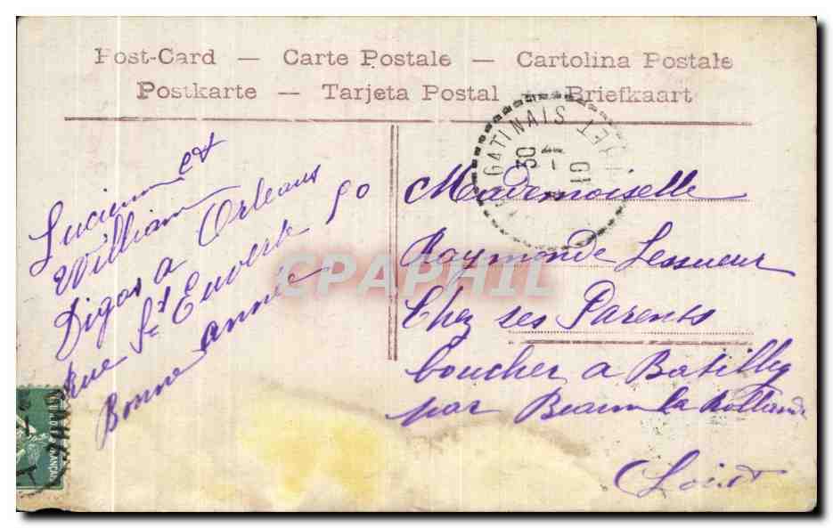 CPA Fantaisie Un Baiser Enfants — Rückseite