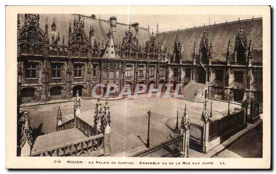 CPA Rouen Le Palais De Justice Ensemble vu De La Rue Aux Juifs