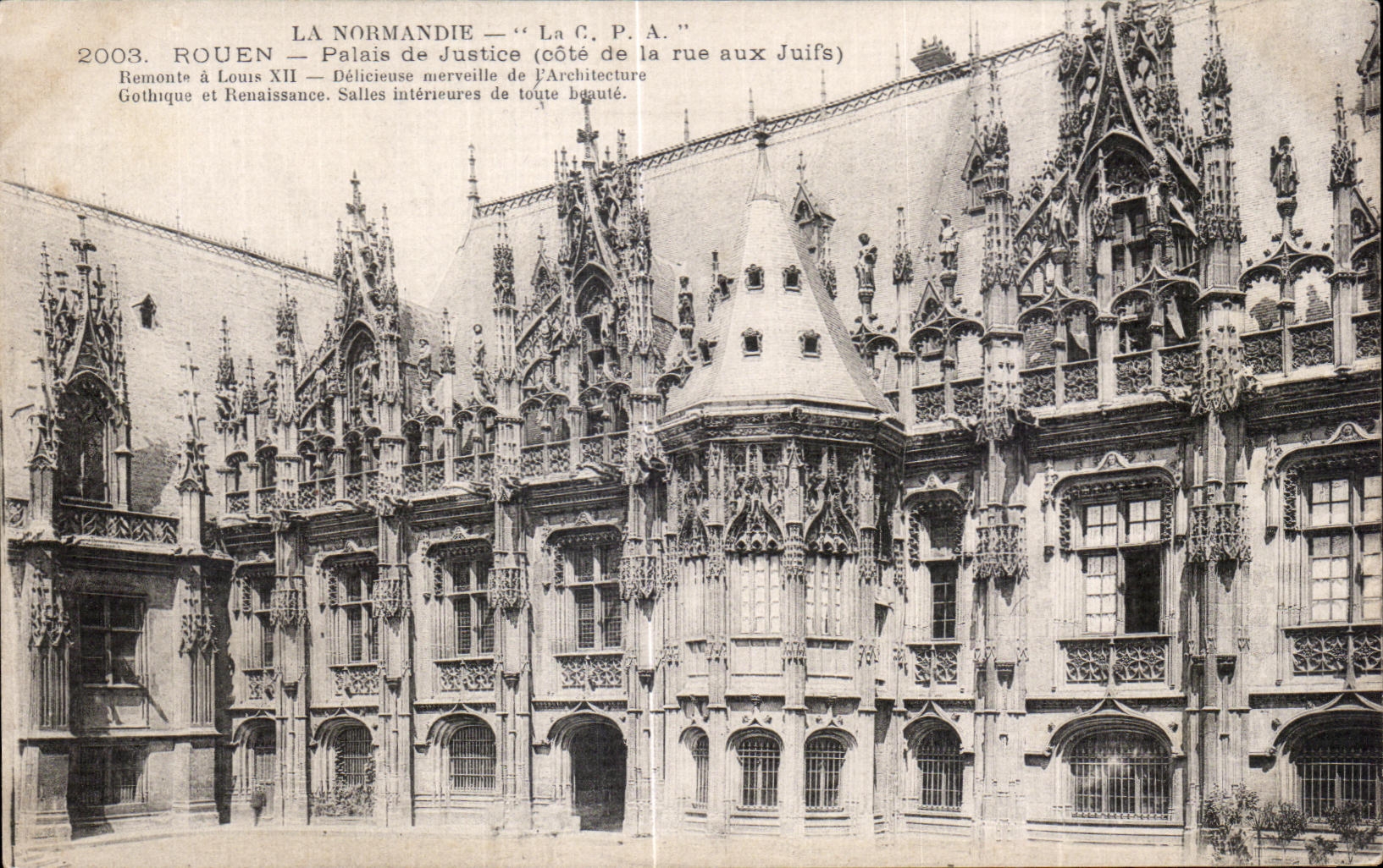 CPA Rouen Palais de Justice (Cote de la rue aux Juifs)