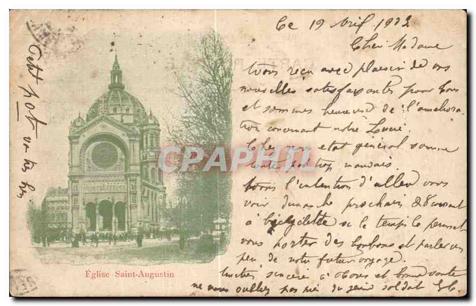 CPA Eglise Saint Augustin Paris 