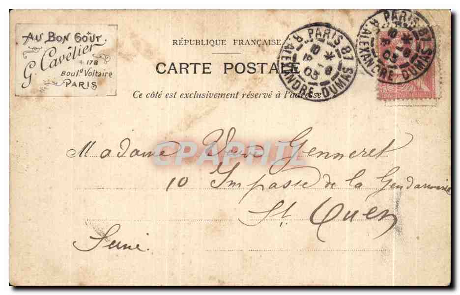 CPA Eglise Saint Augustin Paris  — Rückseite