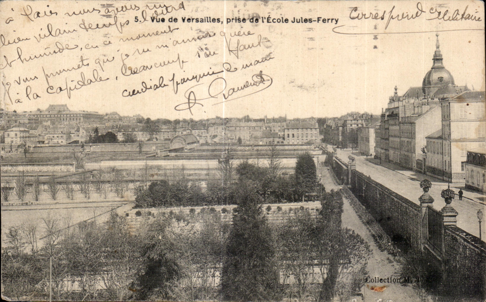 CPA Vue de Versailles Prise de l Ecole jules Ferry