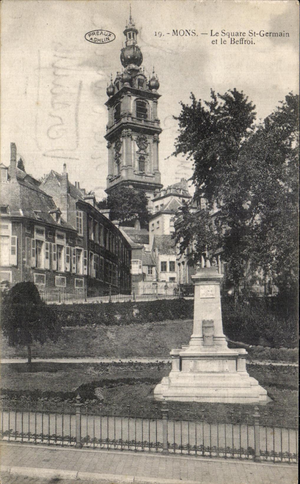 CPA Mons Le Square St Germain et le Beffroi