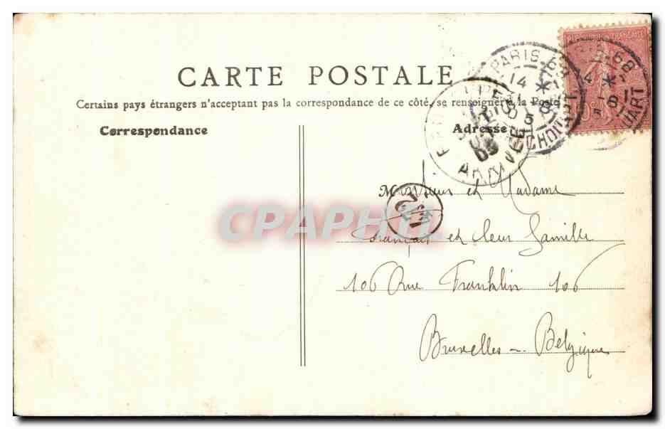 CPA Paris Tour de Passy rue de la Tour — Rückseite
