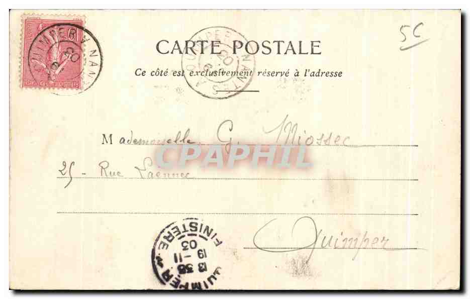 CPA Auray Le Belvedere du Loch — Rückseite