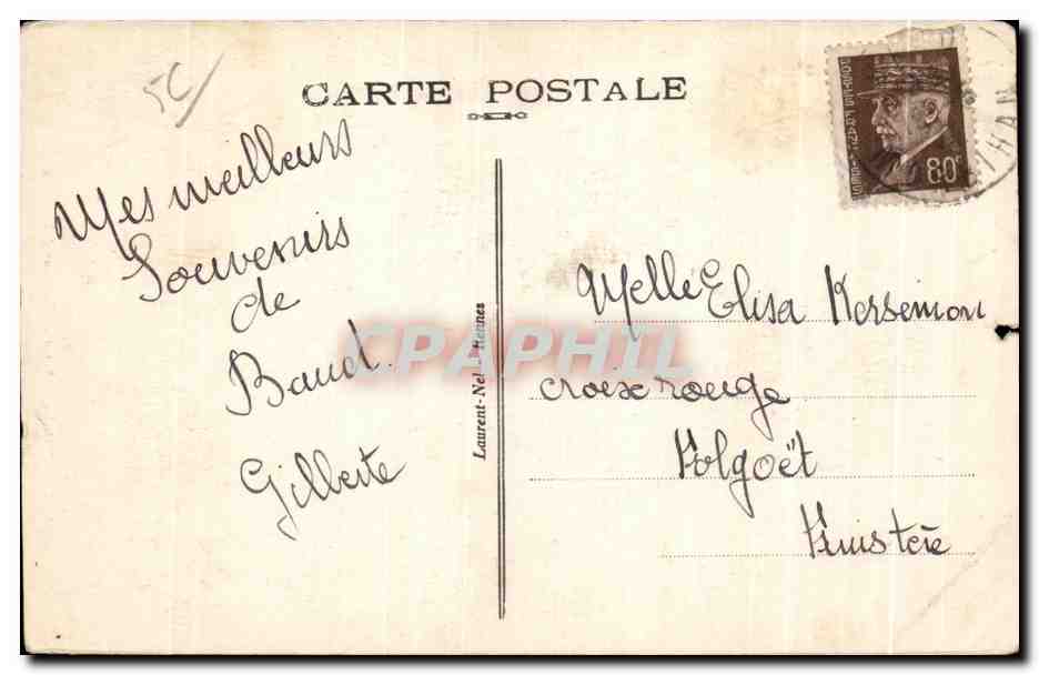 CPA Baud (Morbihan) Fontaine dela Clarte — Rückseite