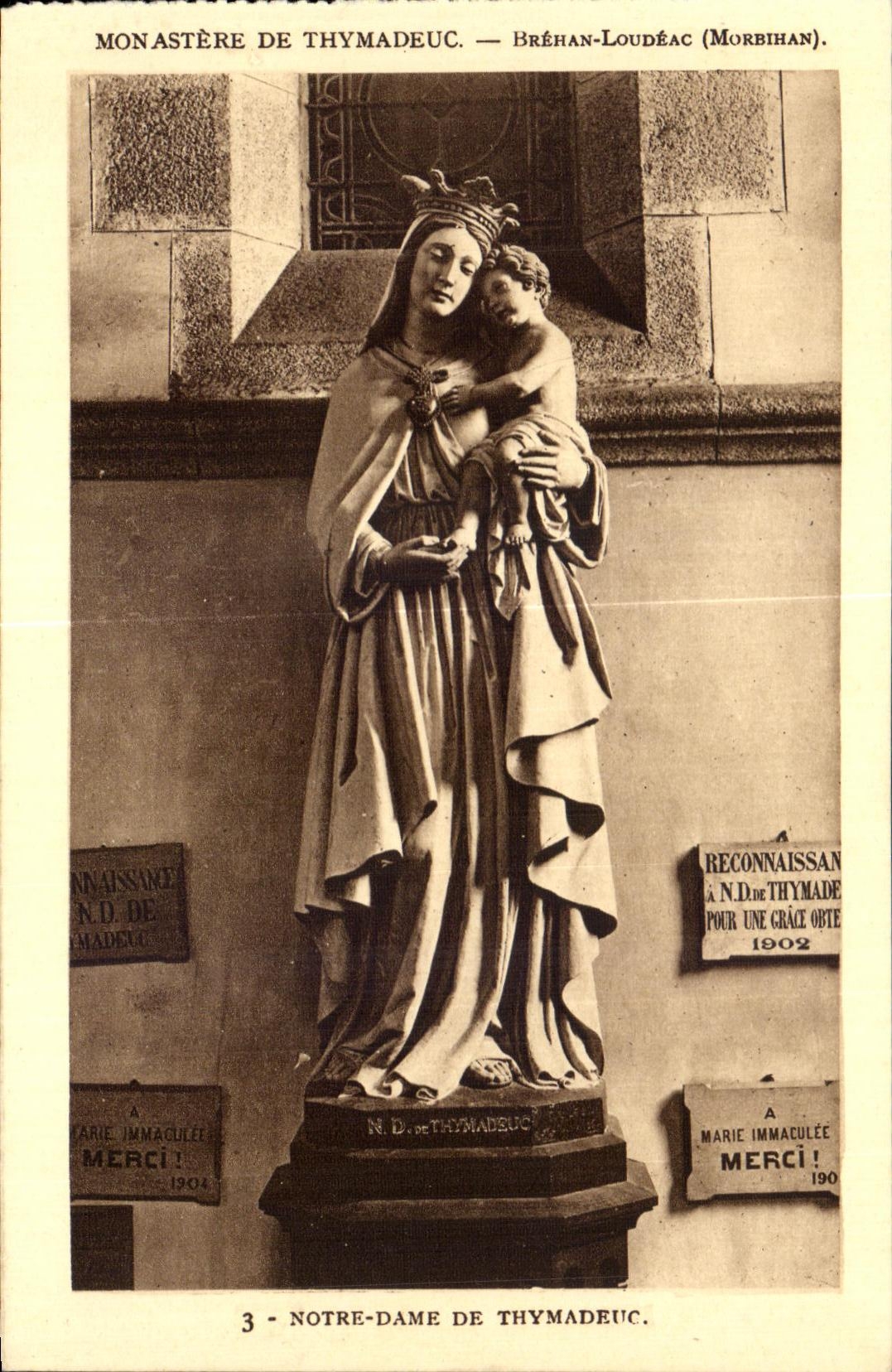 Monastère de Thymadeuc — Bréhan-Loudéac (Morbihan). — Éditeur : Hélio Jean Bernard, Saint-Etienne. N° de série : 3.