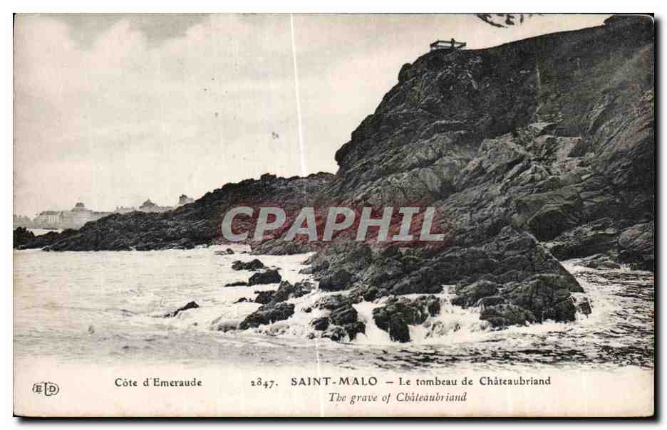 Saint-Malo — Le tombeau de Châteaubriand — Éditeur EDP, n° 2847