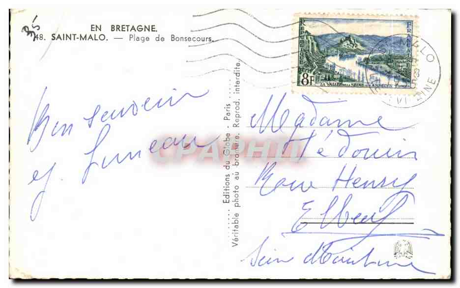 Saint-Malo — Plage de Bonsecours — Éditions du Globe — Reverso