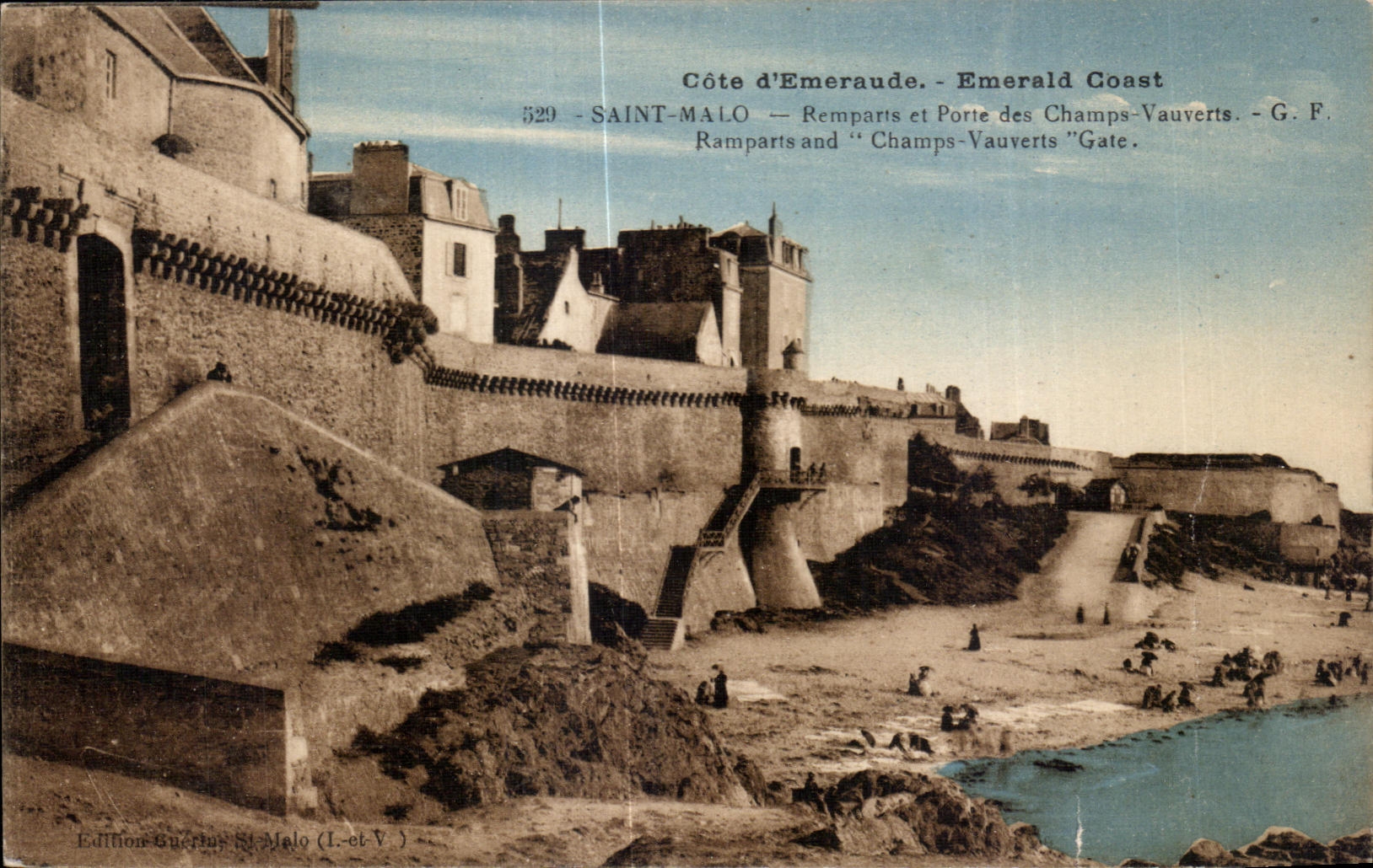 Saint-Malo — Remparts et Porte des Champs-Vauverts — G. F. — Édition Guerius St-Malo (L.-et-V.)