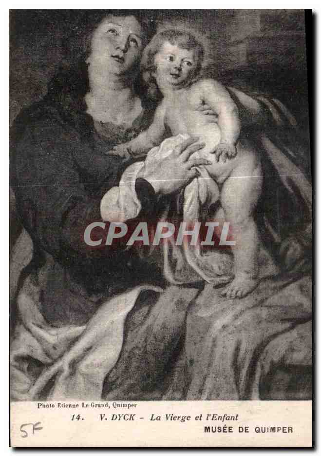 CPA Van Dyck La Vierge et l Enfant Musee De Quimper