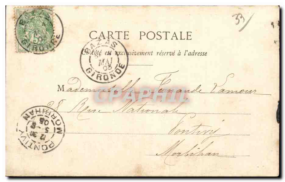 Mazères, près Bazas — Château de Roquetaillade (XIVe siècle, entrée seigneuriale) — Henry Gr' Lier, F. Fonneuve, 44 — Back