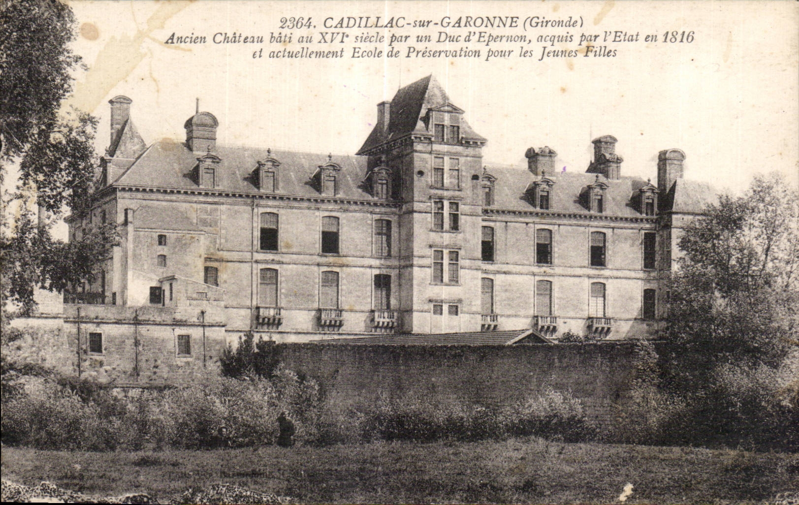 Cadillac-sur-Garonne — Ancien château du XVIe siècle, école pour jeunes filles — éditeur inconnu, n° 2364