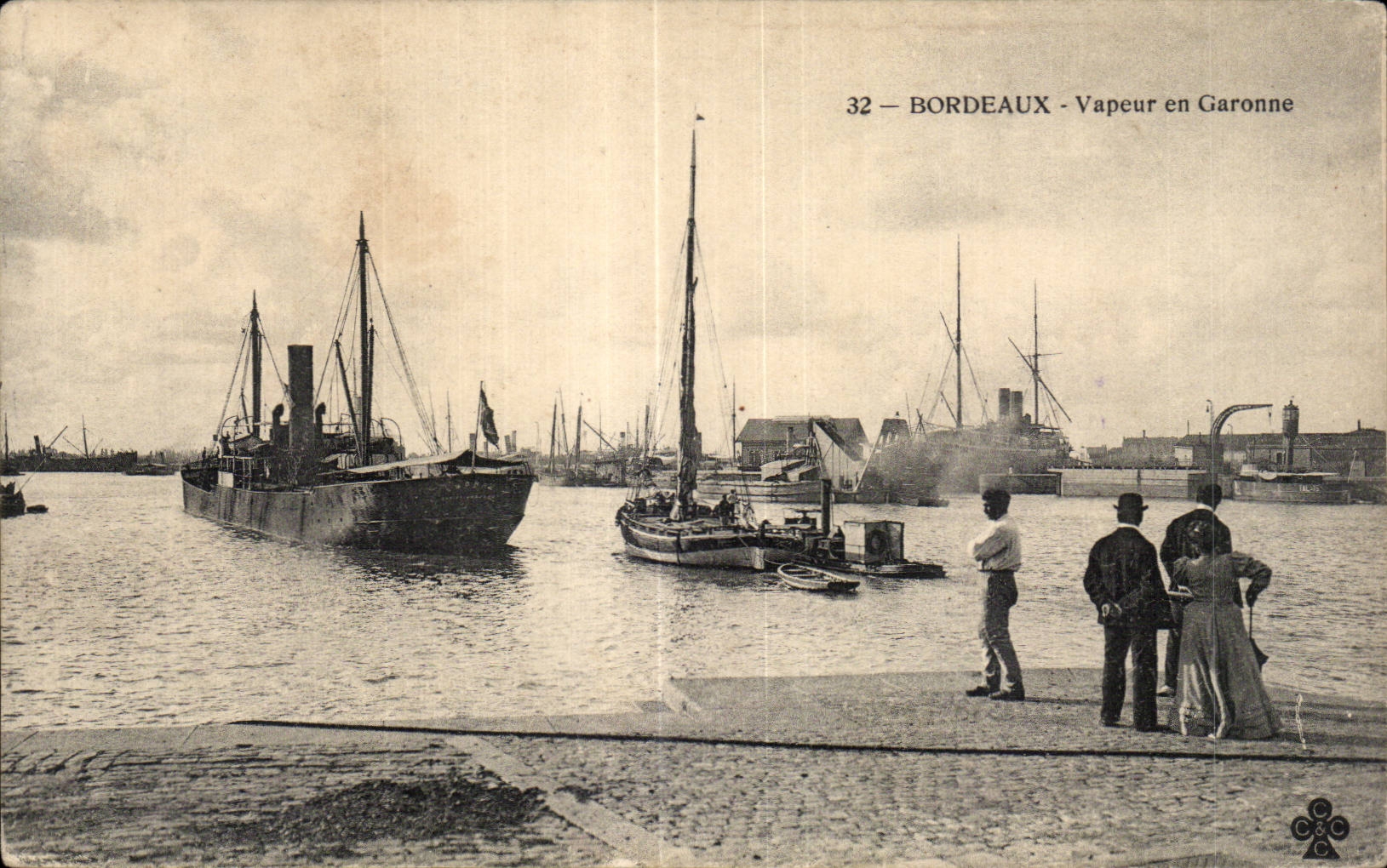 Bordeaux — Vapeur en Garonne — Éditeur inconnu, n° 32