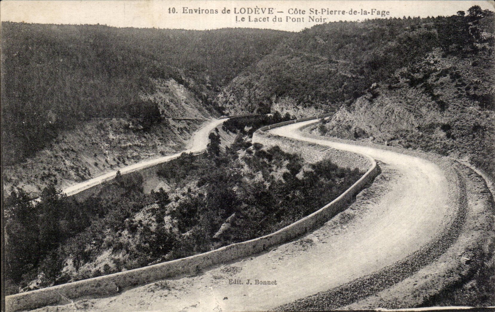 CPA Environs de Lodeve Cote St pierre de la Fage Le lacet du pont noir 