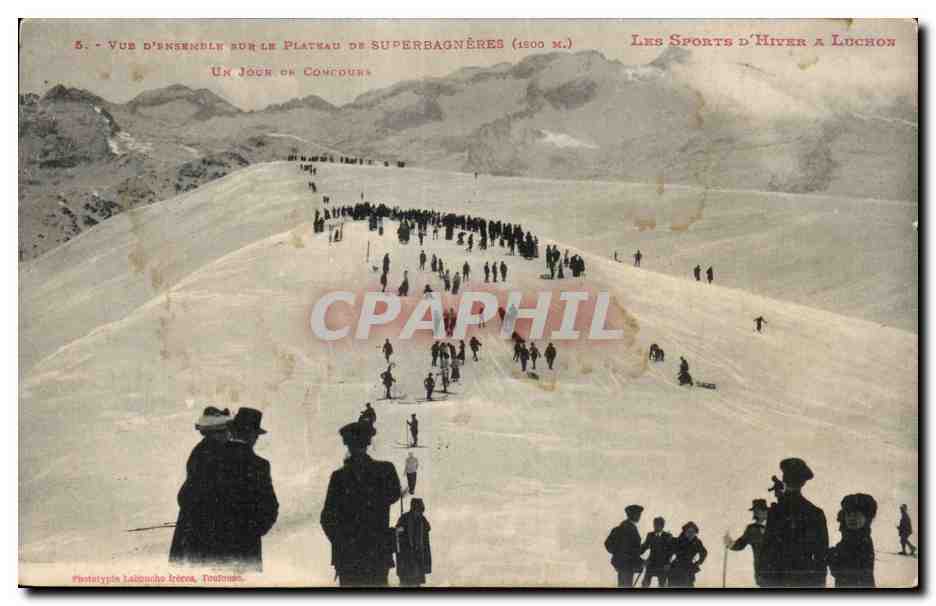 Vue d'ensemble sur le Plateau de Superbagnères (1600 m.) — Les Sports d'Hiver à Luchon — Phototypie Lainche & Cie, Toulouse
