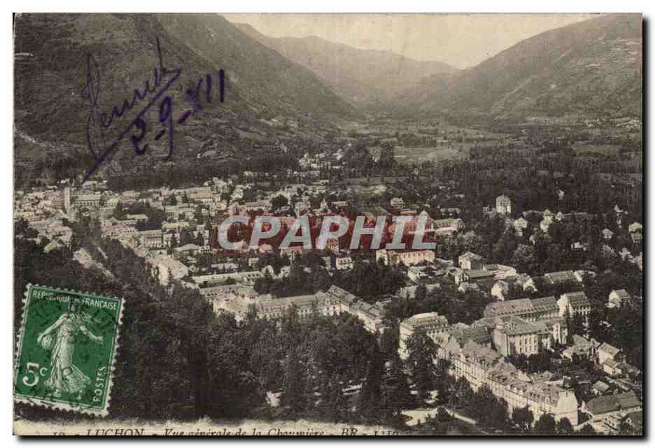 Vintage Postcard Luchon General View of the Chaumière