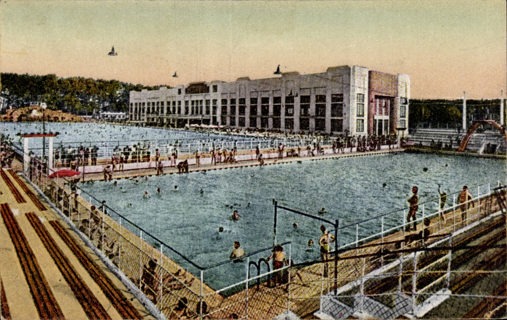CPA Toulouse Grande piscine municipale Vue d ensemble des deux bassins