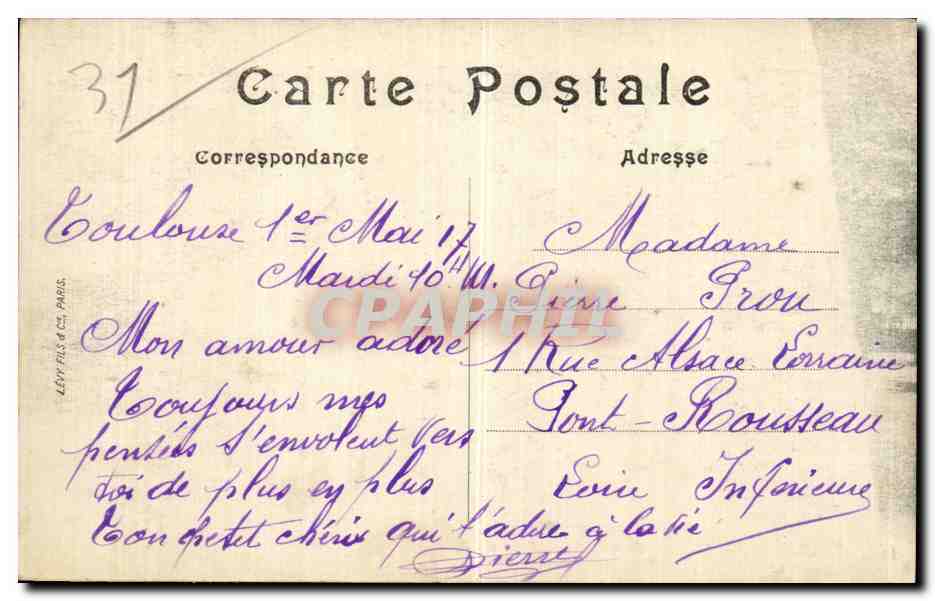 CPA Toulouse L entree du grand rond — Verso