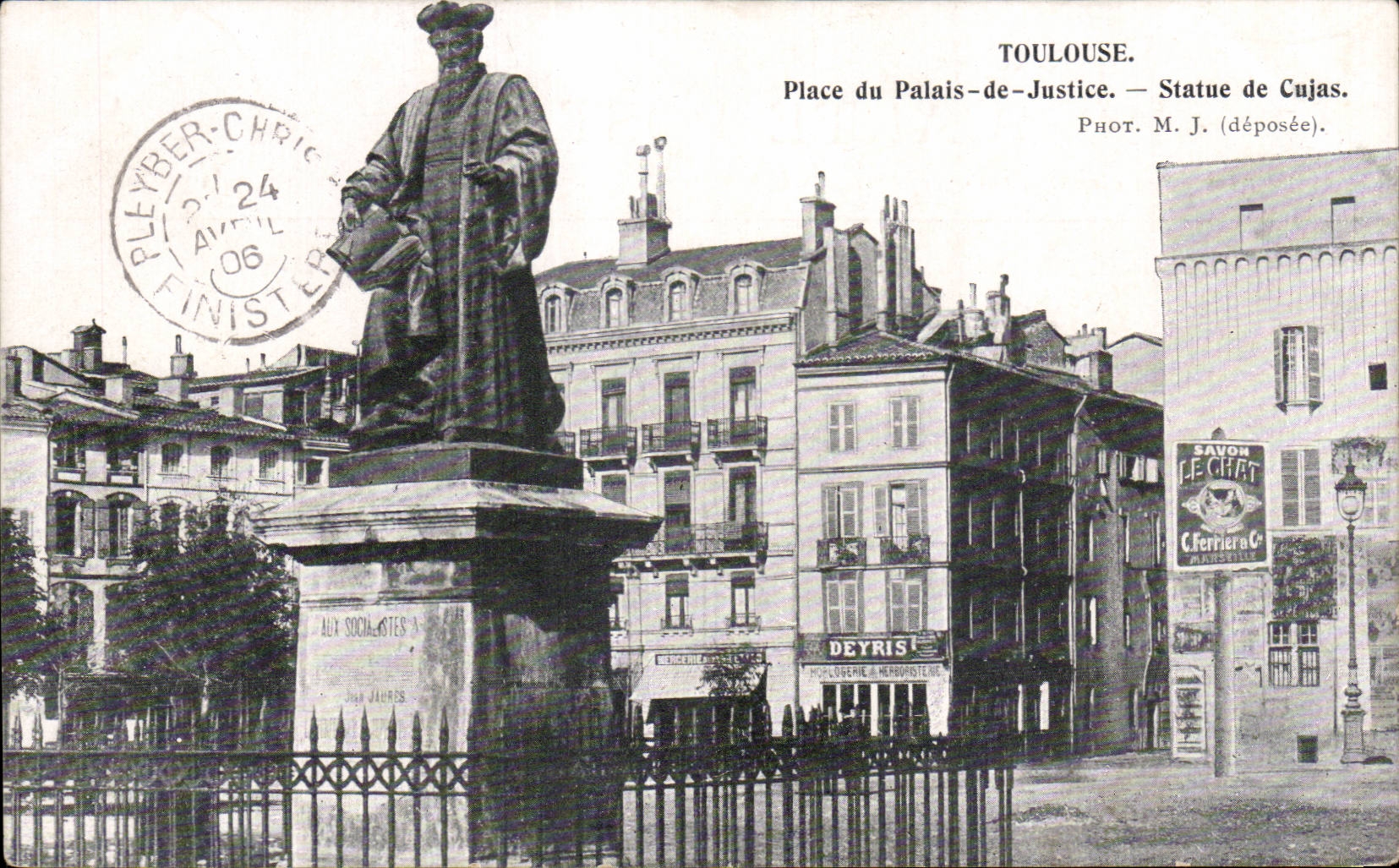 CPA Toulouse Place du palais de justice Statue de Cujas 
