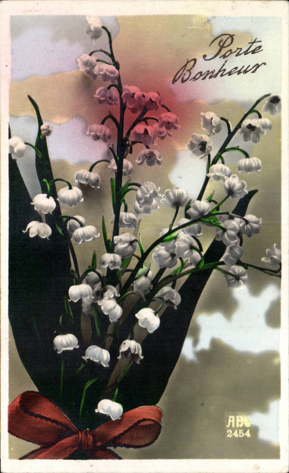 CPA Fantaisie Fleurs Porte bonheur Muguet