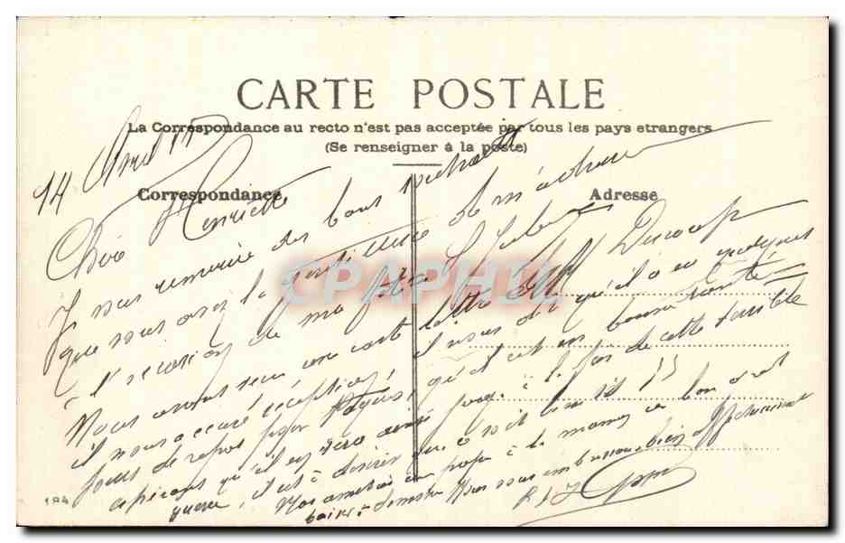 CPA Fantaisie Fleurs Joyeux Avril Paques Easter — Back